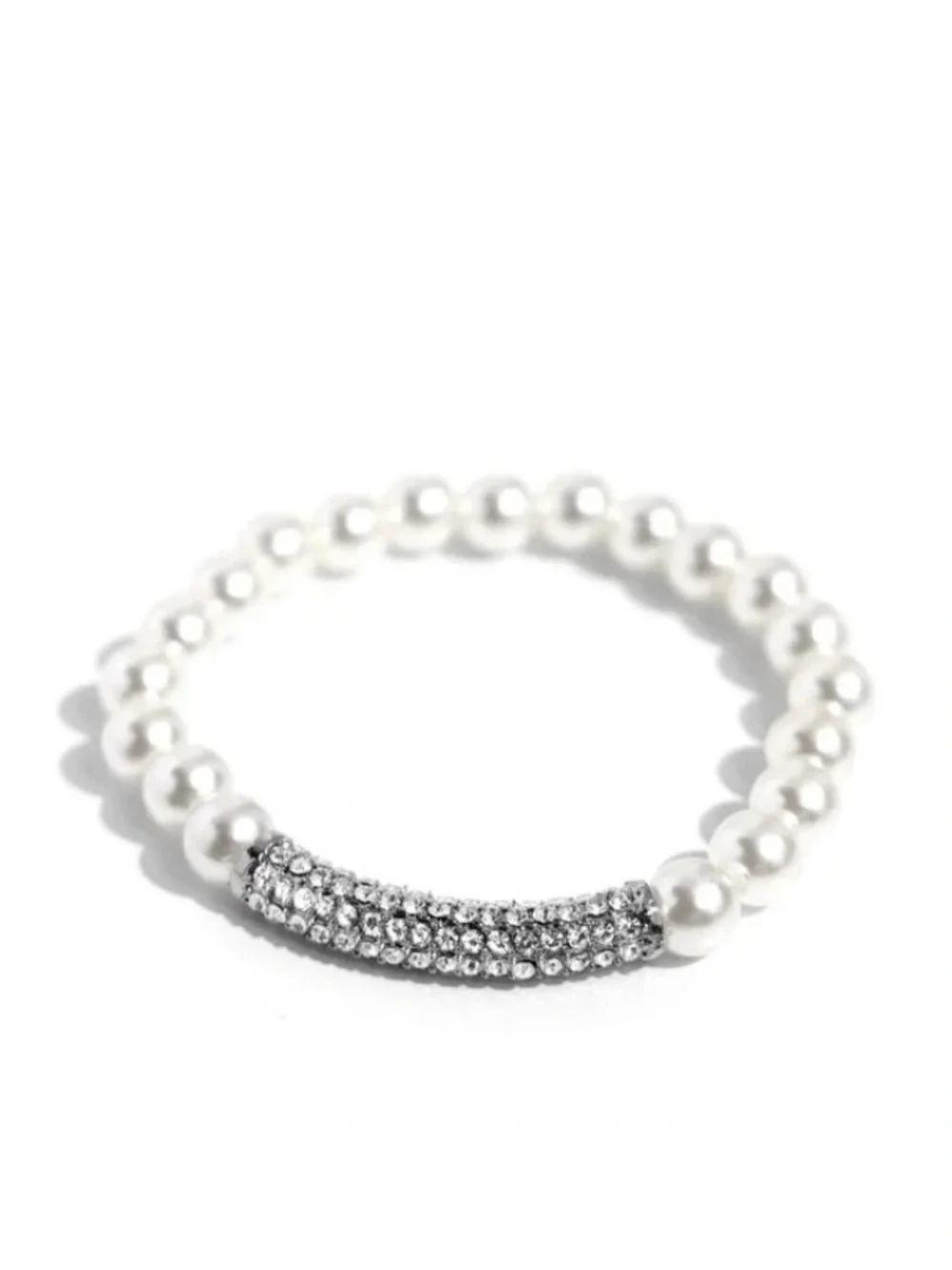 NEW! Paparazzi Elegance Embodied Elegant Pearl and Rhinestone Stretch Bracelet